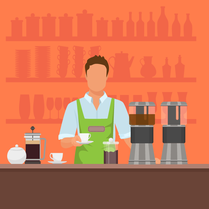 a person making coffee