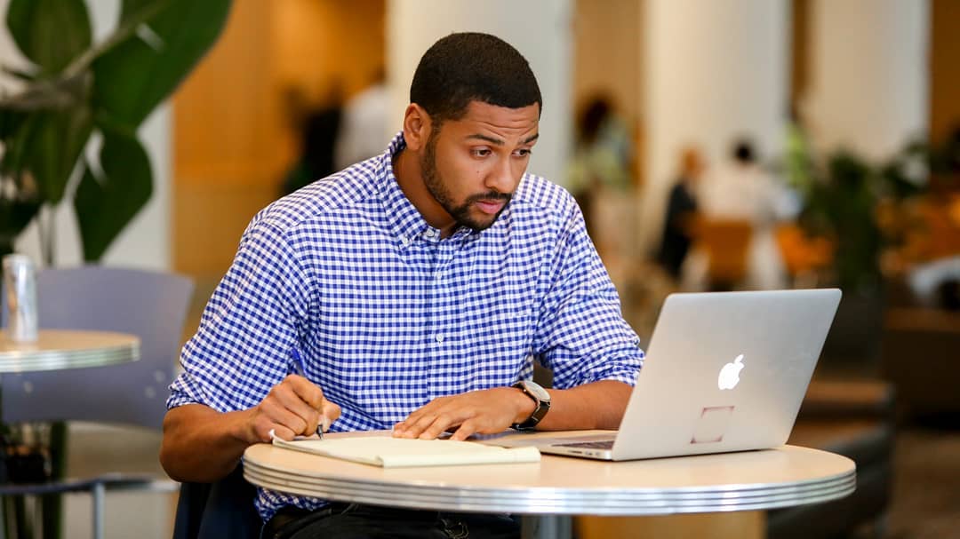 someone working on a laptop