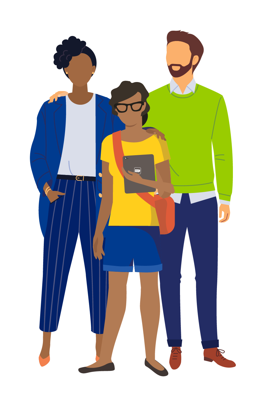 girl with parents