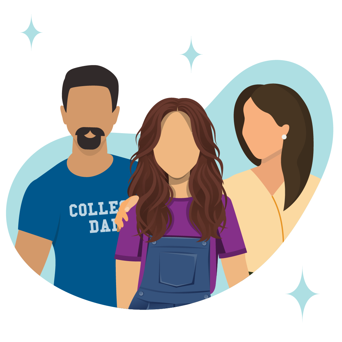 Parents with their college student child