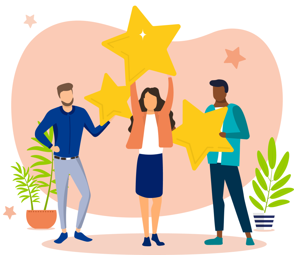 People holding stars